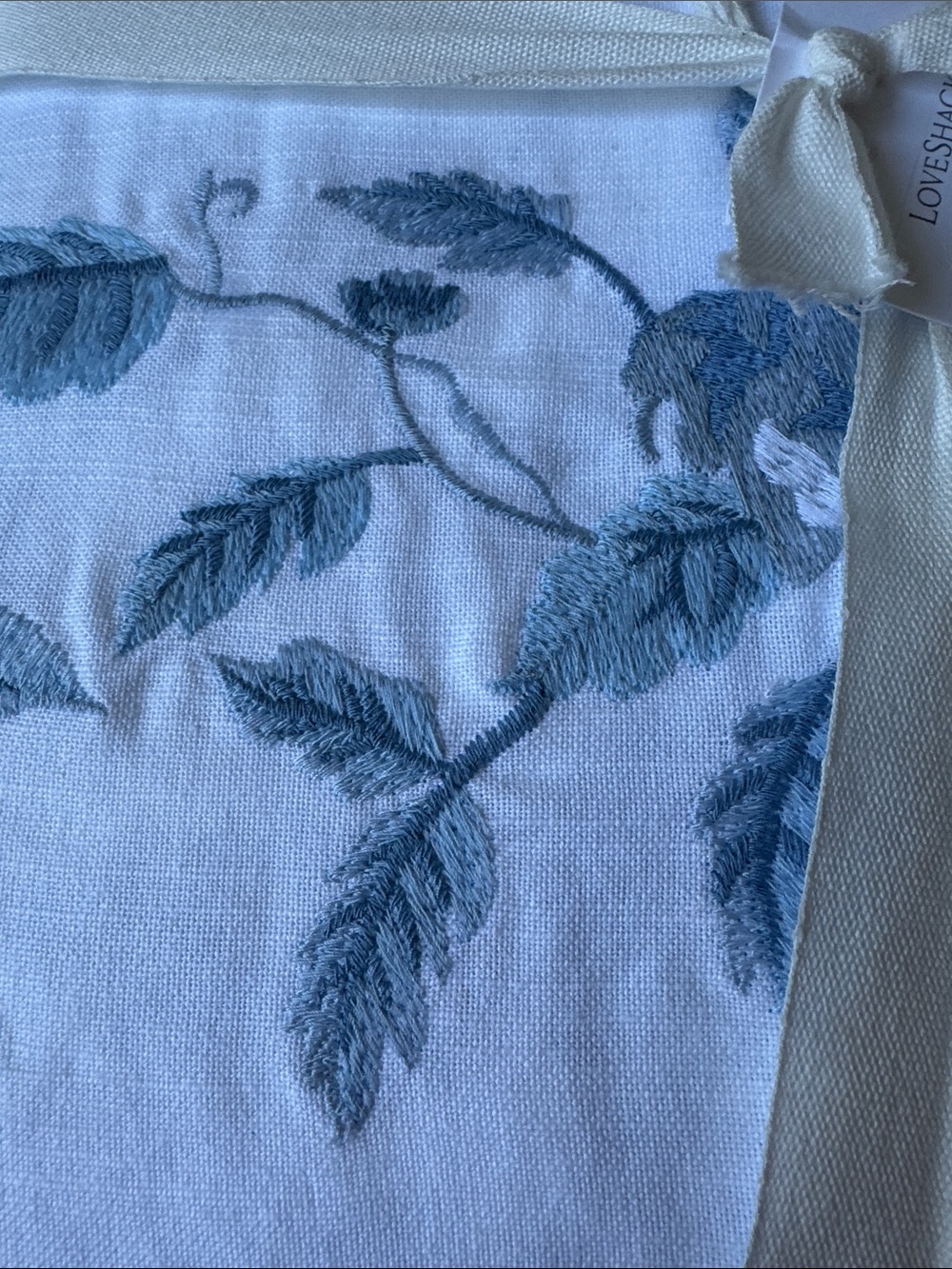 NEW Pottery Barn LoveShackFancy White Duvet & Shams with Blue Rose Print - Picture 11 of 16